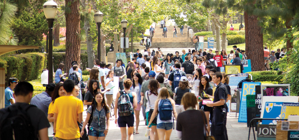 UCLA Students walking BruinWalk